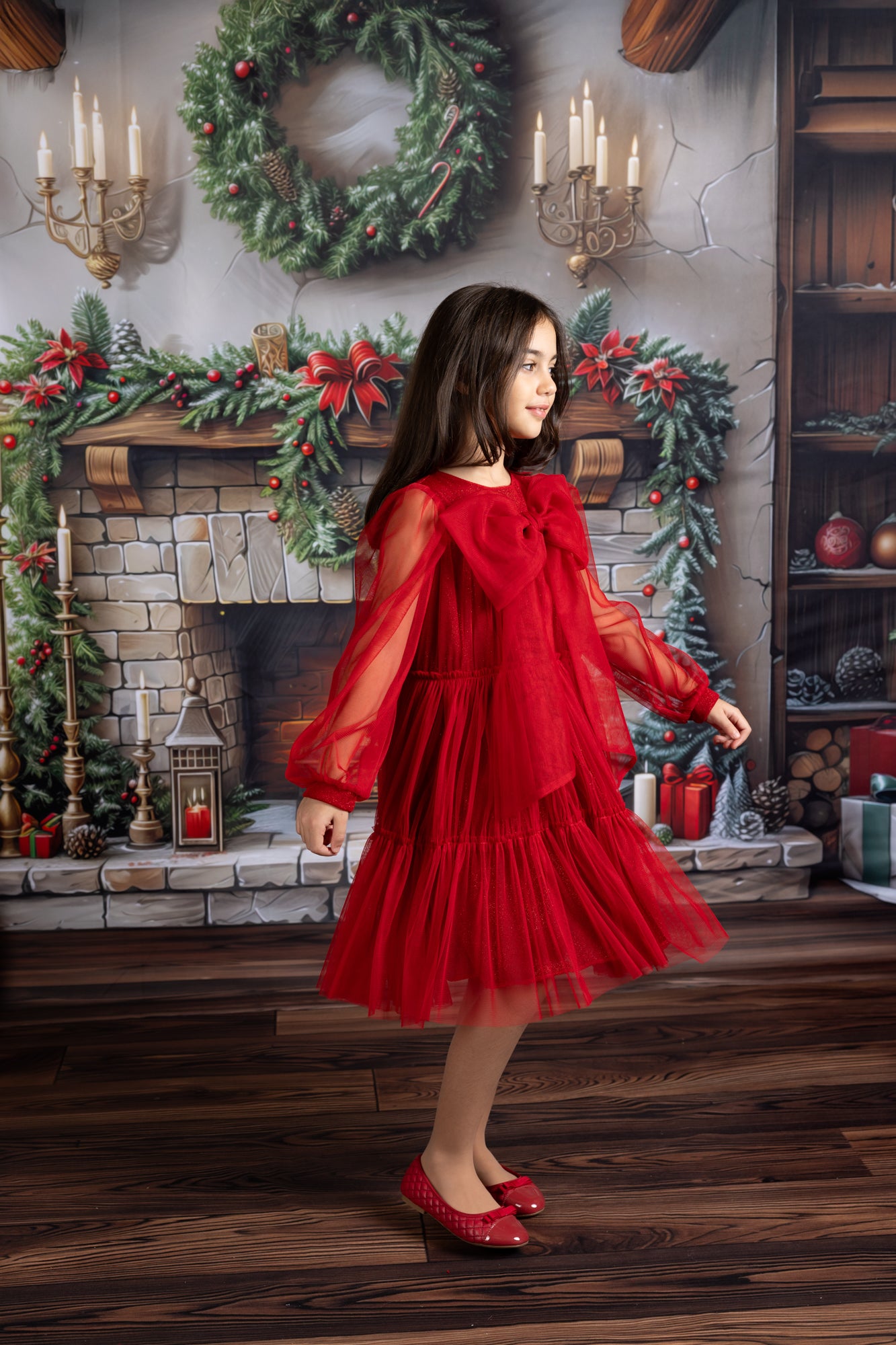 Scarlet sparkles Bow tulle dress